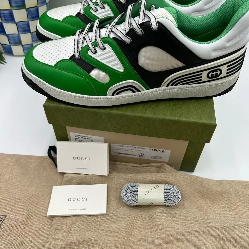 Men’s Gucci demetra leather basket sneakers size 13 made in Italy